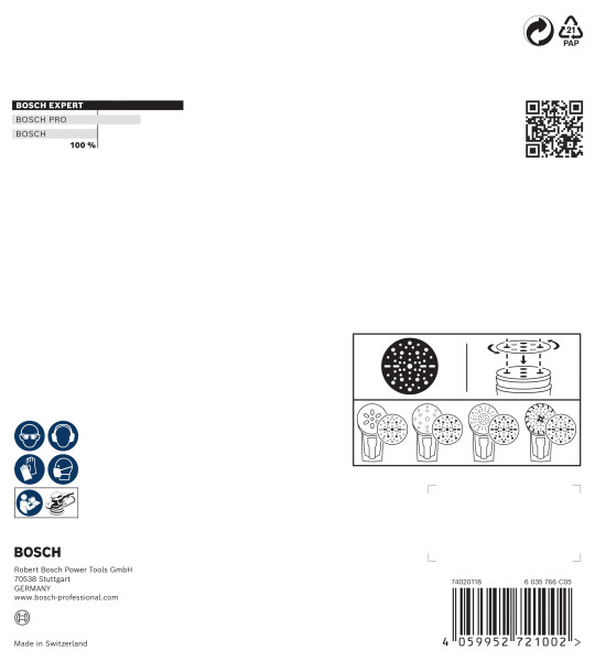 Bosch 2608902447 EXPERT Schuurschijf O780 Met Film Onderlaag - 150mm - K400 (6 Stuks) - Detailed view of the product