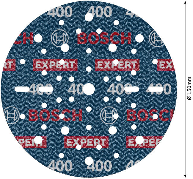Bosch 2608902447 EXPERT Schuurschijf O780 Met Film Onderlaag - 150mm - K400 (6 Stuks) - Detailed view of the product