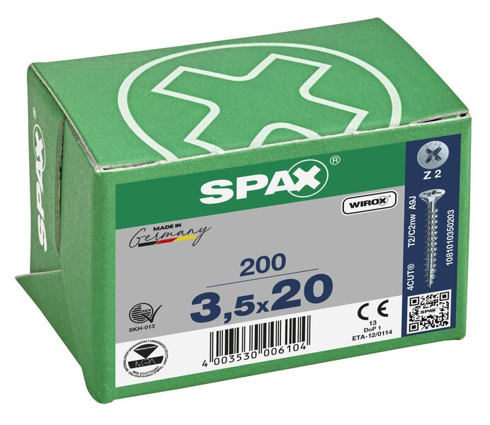 SPAX Universele Schroeven Verzonken Kop - Voldraad - Z2 - 3.5x20 Mm (200st) - Detailed view of the product