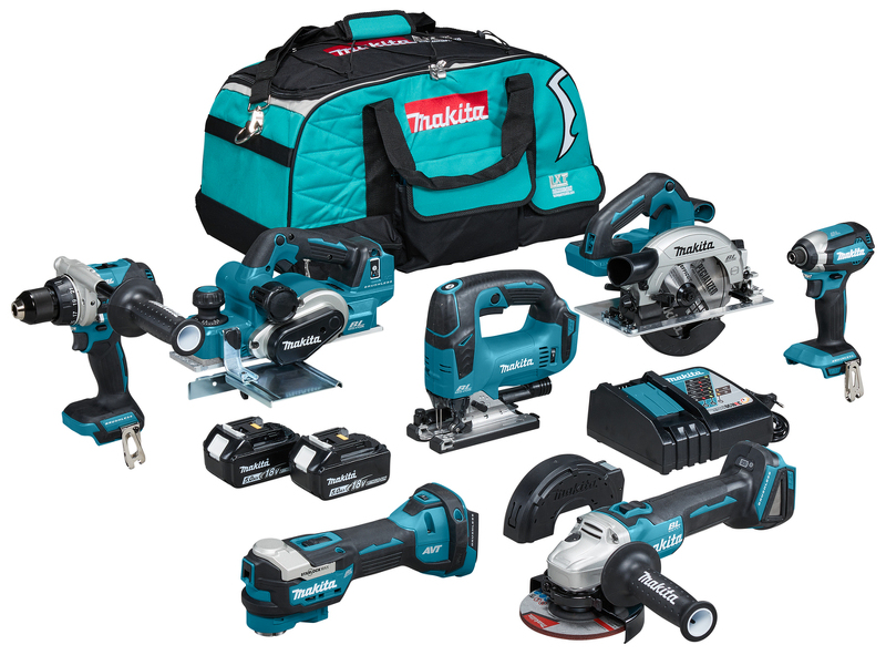 Makita DLX7019TX1 18V Li-Ion Accu Combiset (2x 5,0Ah) In Tas - Koolborstelloos EAN: 88381746519