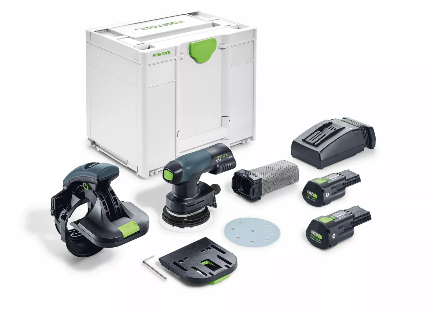 Festool ES-ETSC 125 3,0 I-Plus 18V Li-Ion Accu Kantenschuurmachine Set (2x 3,0Ah) In Systainer - 125mm