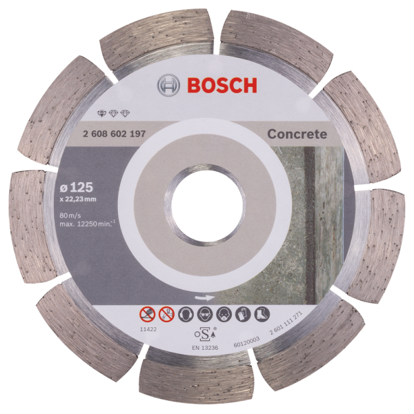 Bosch 2608602197 Standard Diamantdoorslijpschijf - 125 X 22,23 X 1,6mm - Beton