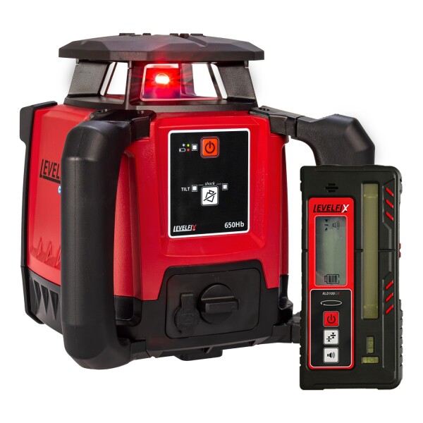 Levelfix 650Hb Roterende Laser Set Incl. Ontvanger In Koffer - Rood - 600m - IP66 - Detailed view of the product
