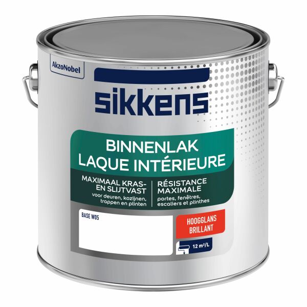 sikkens binnenlak hoogglans lichte kleur 2.5 ltr