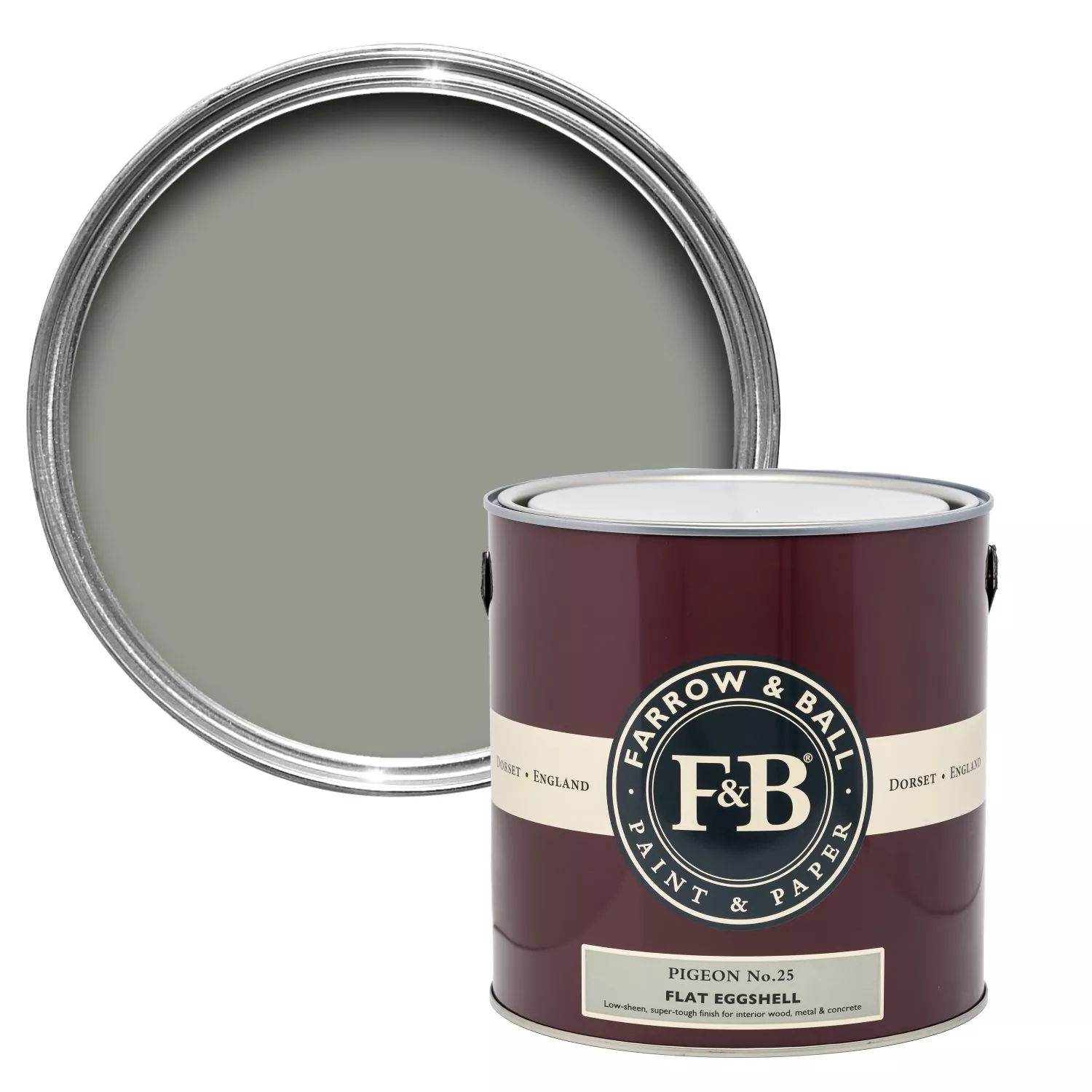 Farrow&Ball Flat Eggshell Pigeon No.25 - 2,5L