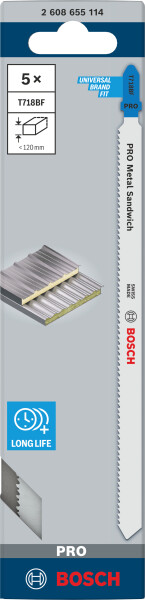 Bosch 2608655114 PRO T718BF Decoupeerzaagbladen Senwich - Metaal (5st) - Detailed view of the product