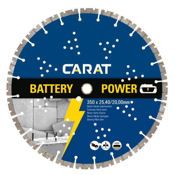 Diamantzaag | Battery power universeel | Ø350x25,40/20,00 mm