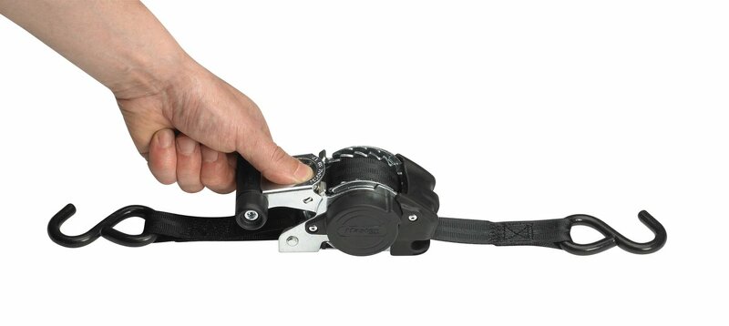 Master Lock 3248EURDAT Intrekbare Spanband Met Ratel En S-haken - 3 M X 25mm - Zwart - Detailed view of the product