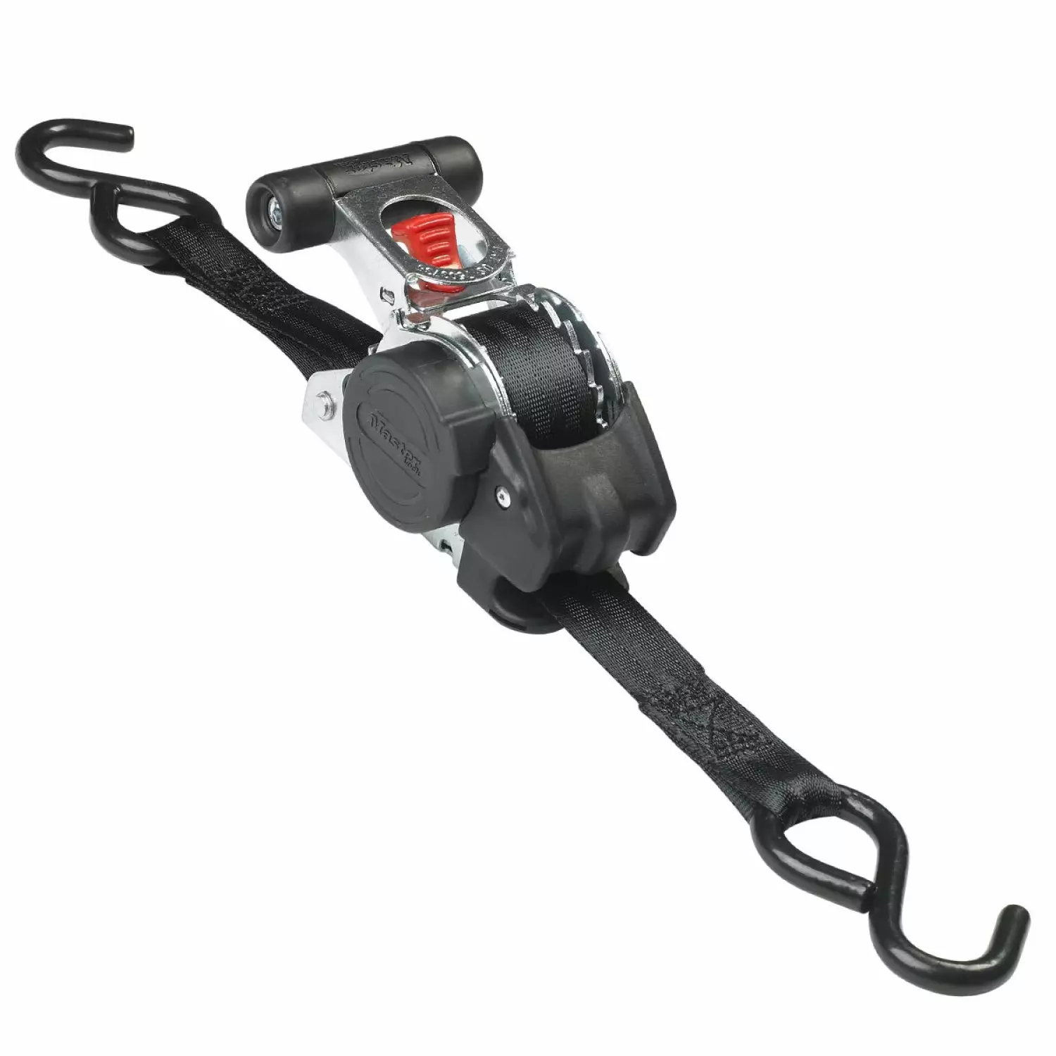 Master Lock 3248EURDAT Intrekbare Spanband Met Ratel En S-haken - 3 M X 25mm - Zwart