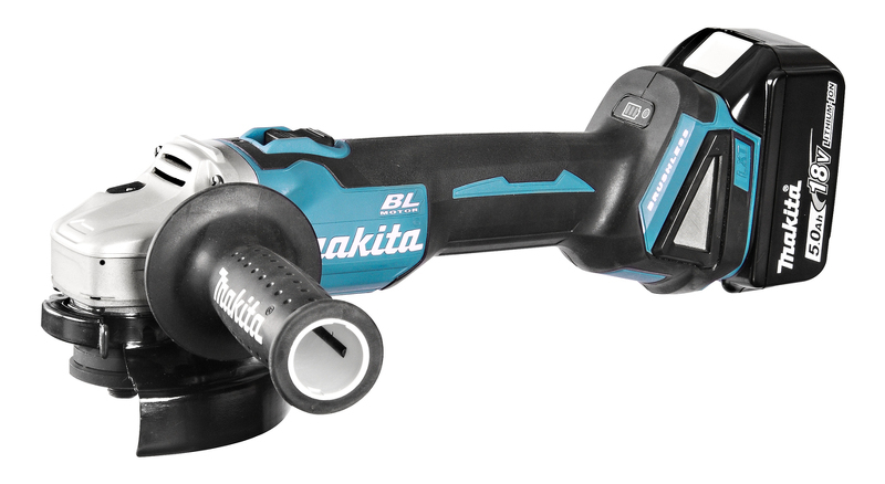 Makita DGA506RTJ 18V Li-Ion Accu Haakse Slijper Set (2x 5.0Ah Accu) In Mbox - 125mm - Koolborstelloos - Softstart - Detailed view of the product