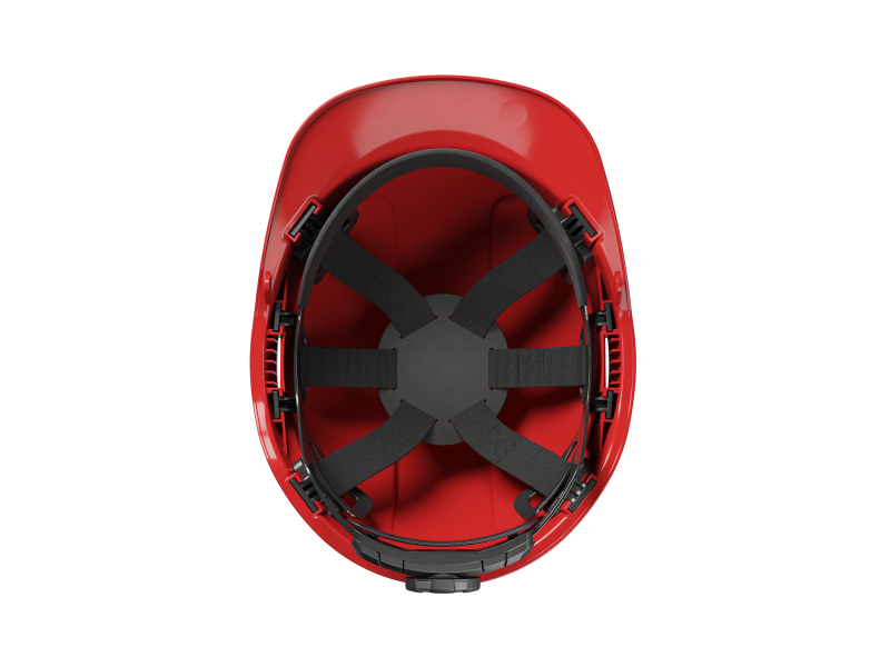 Hellberg 6-Punts Veiligheidshelm Factor ABS - Rood - Detailed view of the product