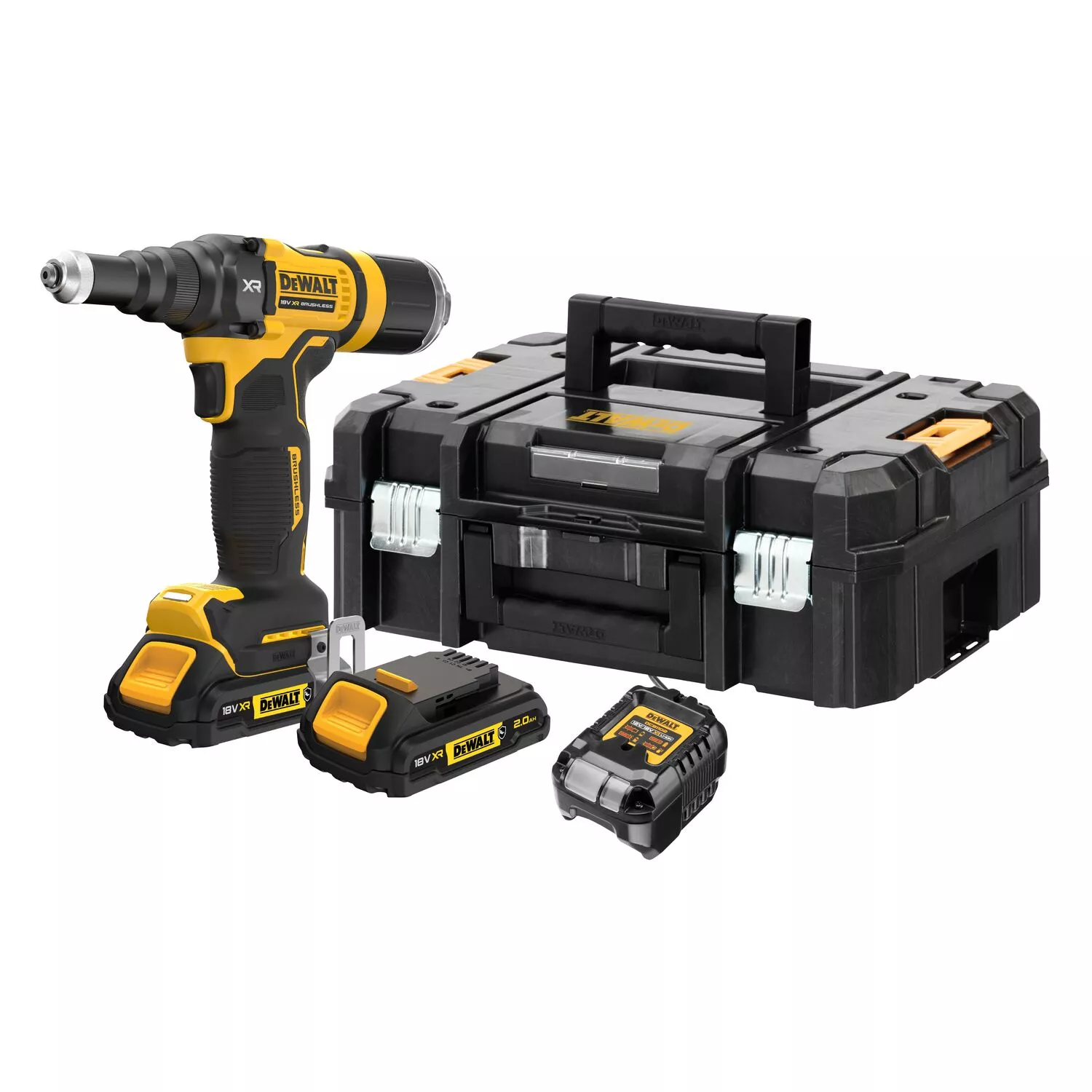 DeWALT DCF403D2GT 18V Li-ion Accu Blindklinknageltang Set (2x 2.0Ah Accu) In TSTAK - 4,8mm