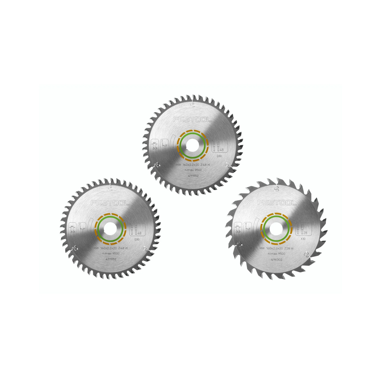 Festool 578565 KSB-SORT/3 W 160x2,2x20 Zaagbladenset - Hout