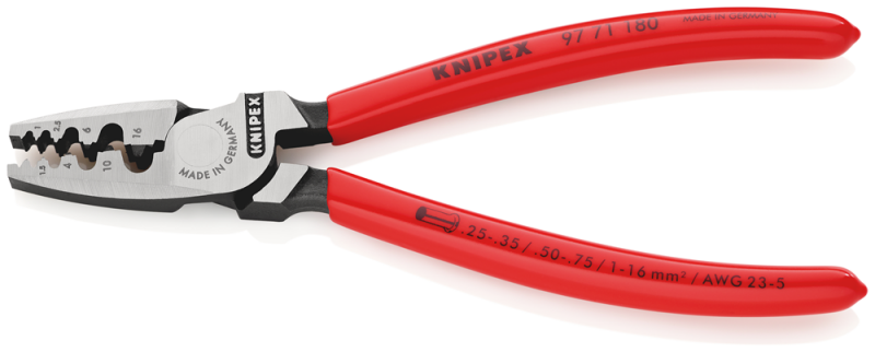 Knipex 9771180 Adereindhulstang - 180mm - Detailed view of the product