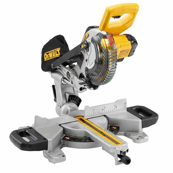 DeWALT DCS365P2 18V Li-Ion Accu Afkortzaag Set (2x 5,0Ah Accu) - 184 X 16mm - Detailed view of the product