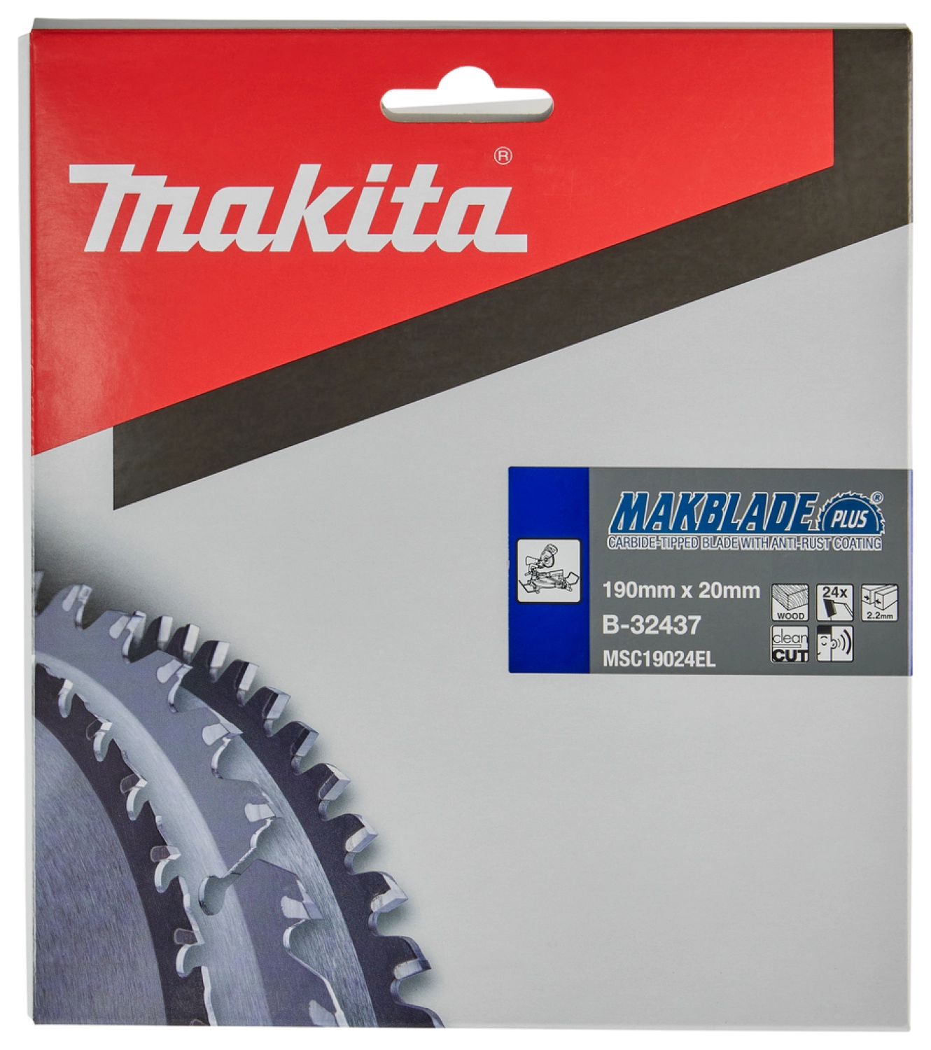 Makita B-32437 Afkortzaagblad - 190x20x2,2mm 24T - Hout thumbnail 4