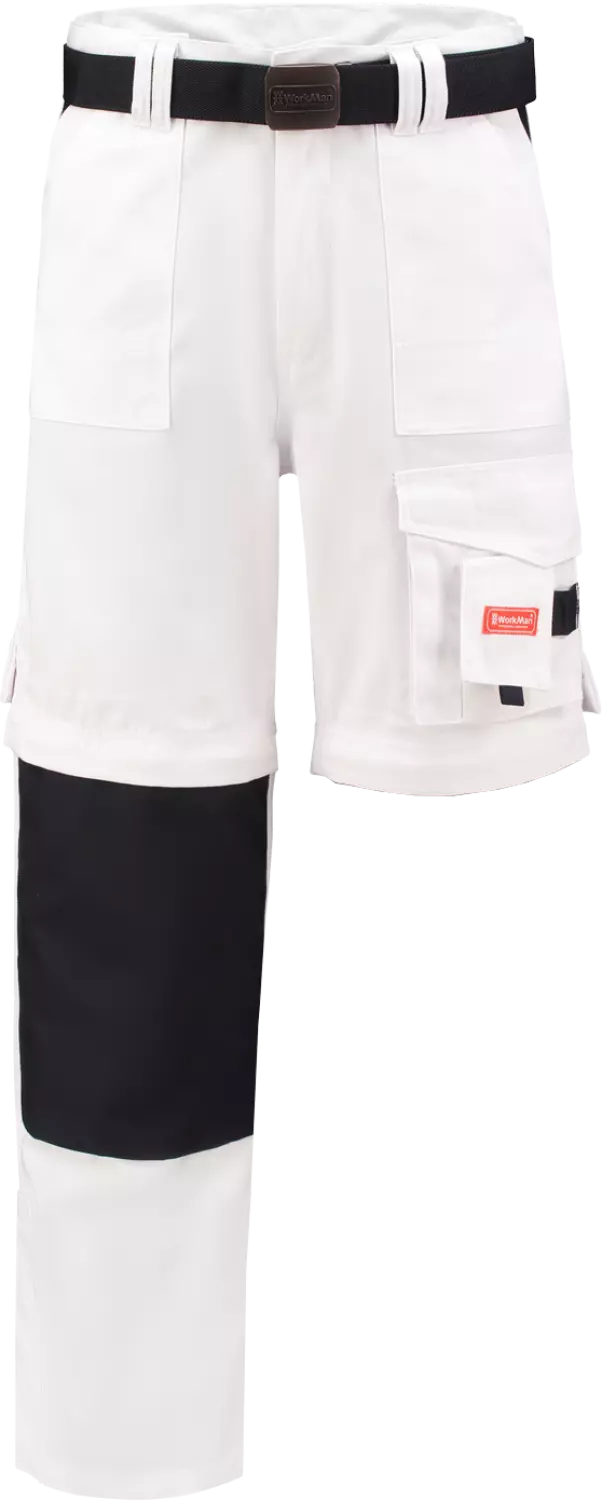 Workman 1004 Classic Worker ZIP OFF Werkbroek - Wit / Navy - Maat 58 (42/34) thumbnail 2