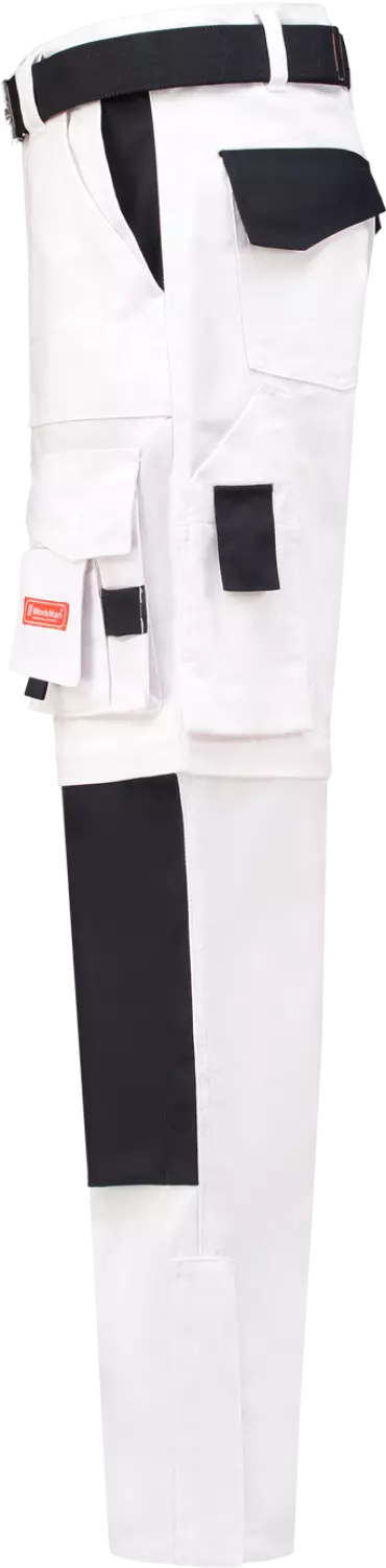 Workman 1004 Classic Worker ZIP OFF Werkbroek - Wit / Navy - Maat 58 (42/34) thumbnail 4