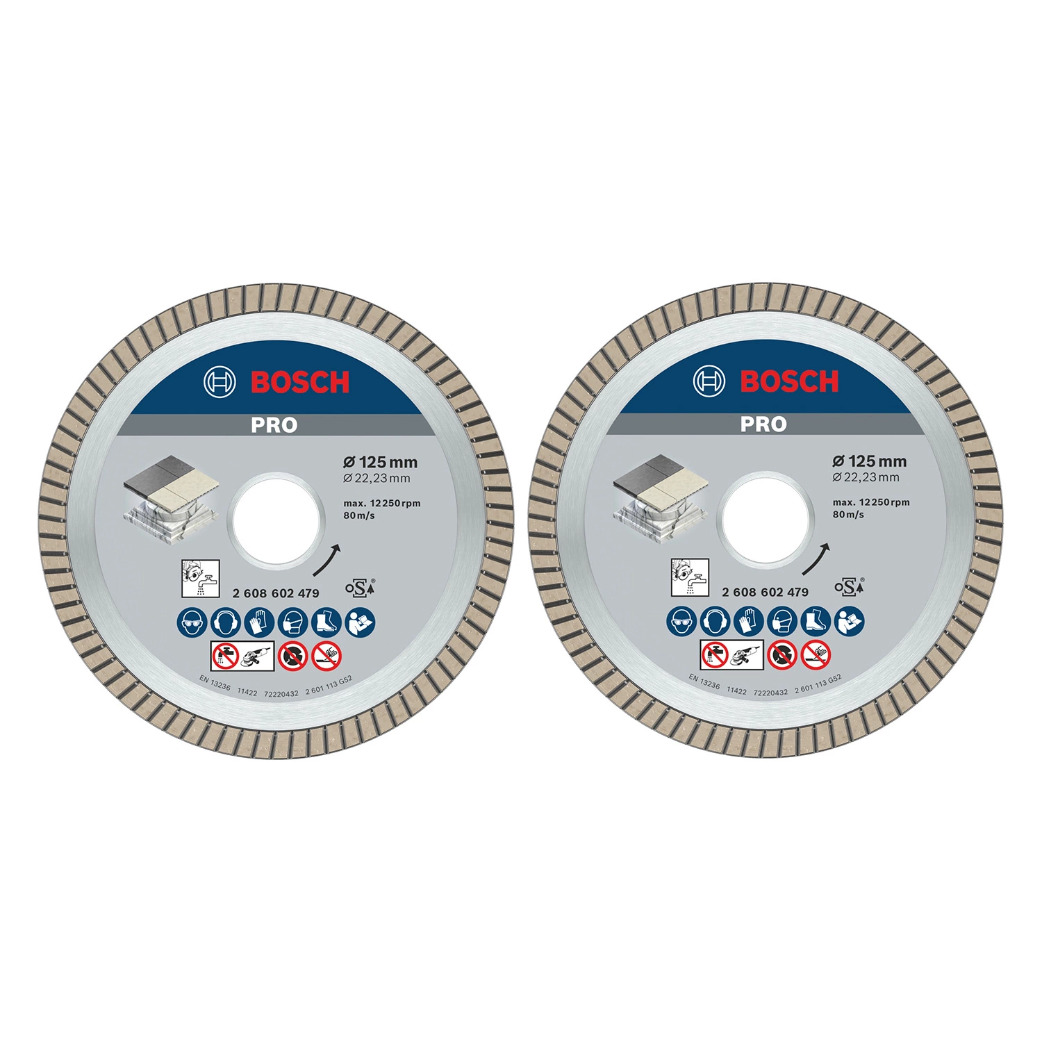 Bosch 061599766Z Diamantschijven - Tegels - 125mm (2 Stuks)
