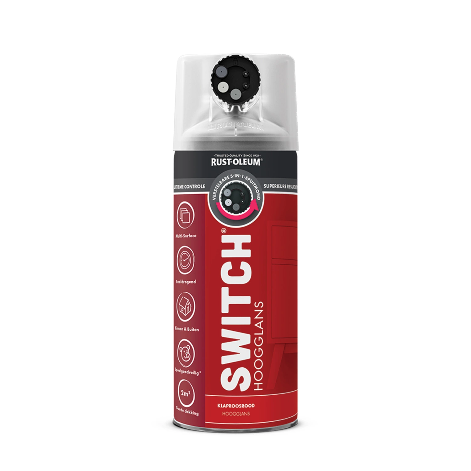 Rust-Oleum Switch Spuitlak - Hoogglans Klaproosrood - 400ml