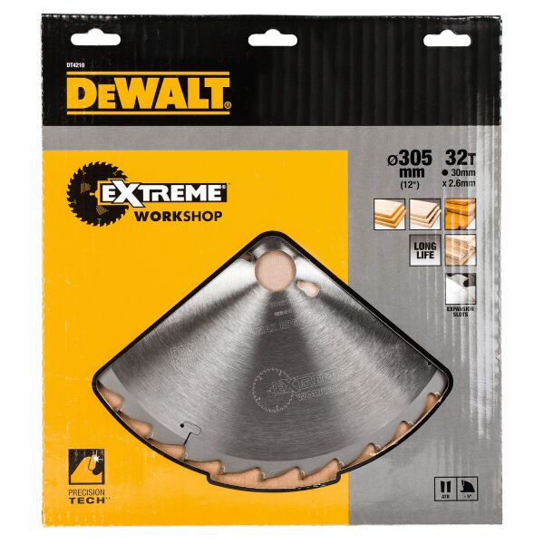 DeWALT DT4210 Extreme Cirkelzaagblad - 305 X 30 X 32T - Hout / Laminaat - Detailed view of the product