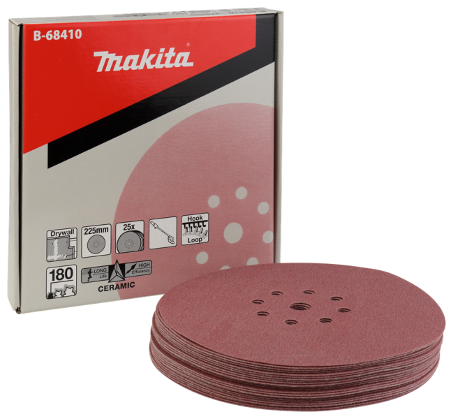 Makita B-68410 Schuurschijf Velcro - 225mm - K180 (25st.) - Detailed view of the product