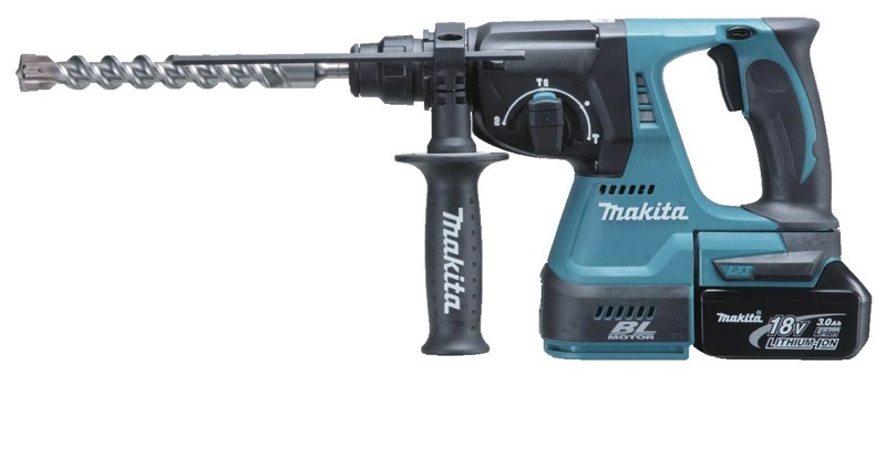 Makita BHR242RFJ 18V Li-Ion Accu SDS-plus Combihamer Set (2x 3,0Ah Accu) In Mbox - Koolborstelloos