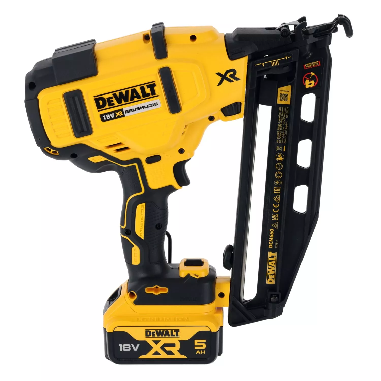 DeWALT DCK246P2 18V Li-ion Accu Constructietacker (DCN930)&Afwerktacker (DCN660) Set (2x 5.0Ah Accu) In Transporttas thumbnail 3