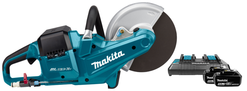 Makita DCE090T2X1 2x18V Li-Ion Accu Doorslijpmachine Set (2x 5,0Ah) - 230mm - Koolborstelloos - Detailed view of the product