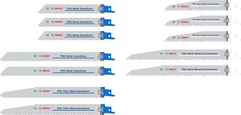 Bosch 2607011821 PRO 12-delige Demolition Zaagbladenset In Blister Met Opbergbox