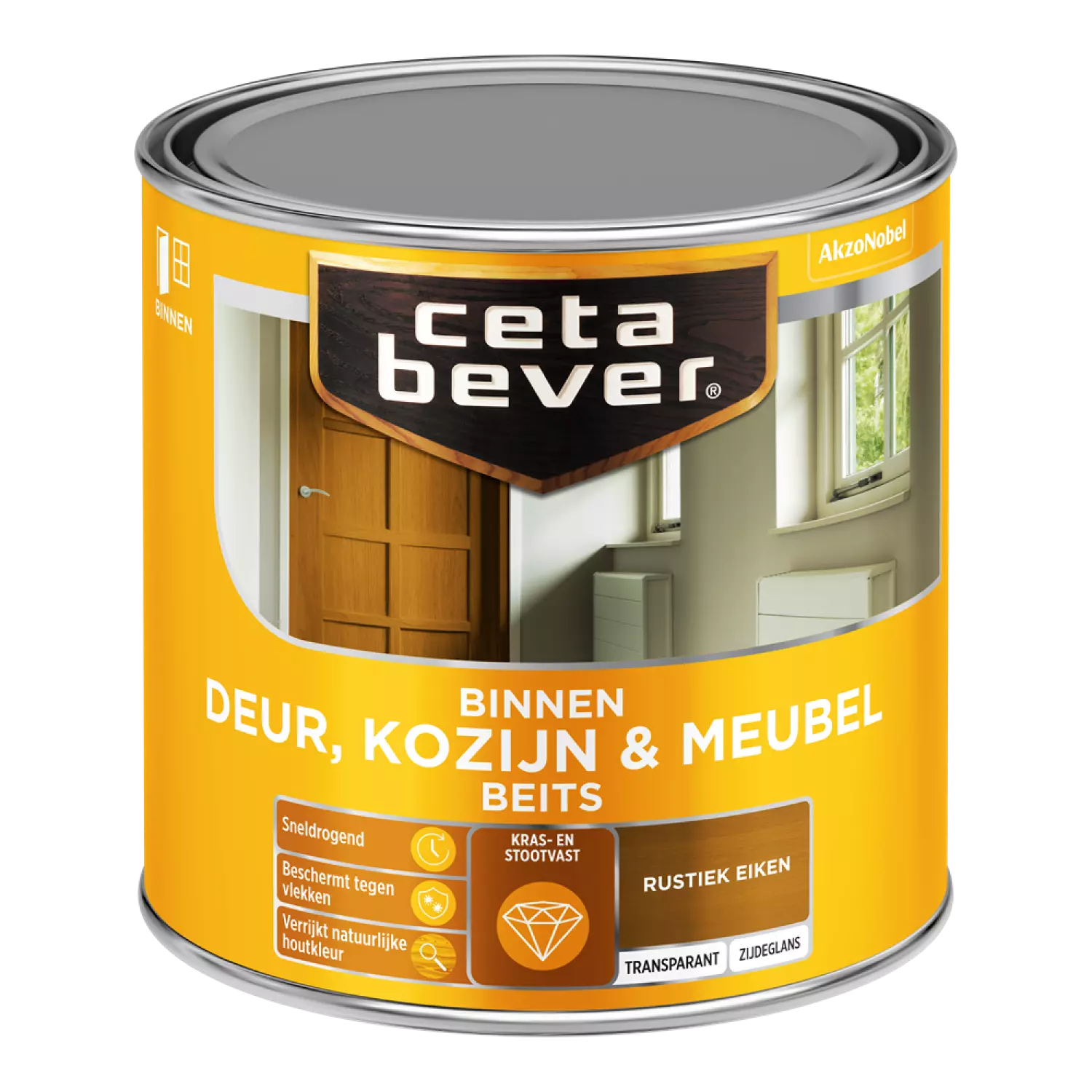 Cetabever Binnenbeits Deuren&Kozijnen Transparant Zijdeglans - Rustiek Eiken - 250ml afbeelding