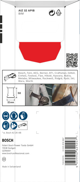 Bosch 2608669067 PRO / AIZ 32 APIB BIM Invalzaagblad - 50 X 32mm - Hout En Metaal (5 St.) - Detailed view of the product