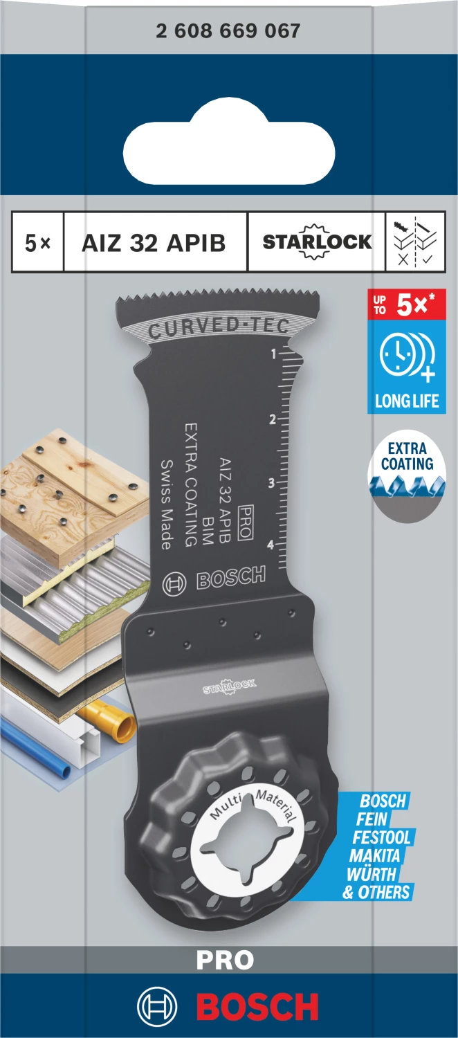 Bosch 2608669067 PRO / AIZ 32 APIB BIM Invalzaagblad - 50 X 32mm - Hout En Metaal (5 St.) thumbnail 2