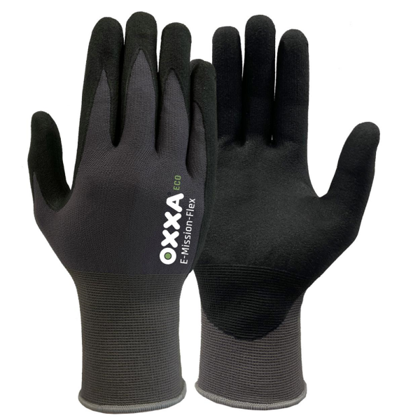 Oxxa 52-200 E-Mission-Flex Werkhandschoenen - Zwart/Grijs - 9/L