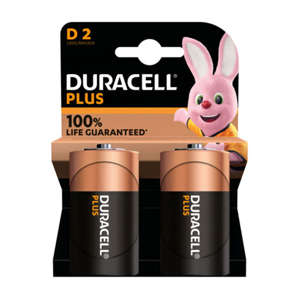 Duracell 3100000829 Batterij Alkaline Plus 100% D 2st. - Default image for the product