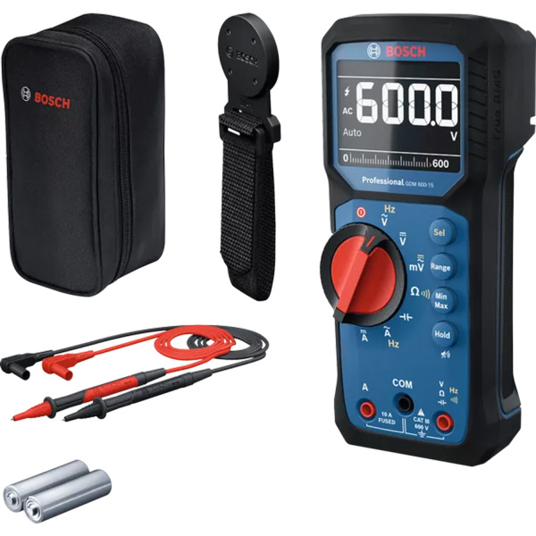 Bosch GDM 600-15 Digitale Multimeter True RMS In Etui + MH 1 Houder - AC/DC 600 V&10 A - CAT III 600 V