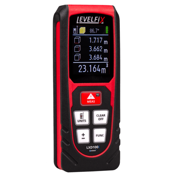 Levelfix LXD100i Afstandsmeter In Tas - Bluetooth - 100m - IP54