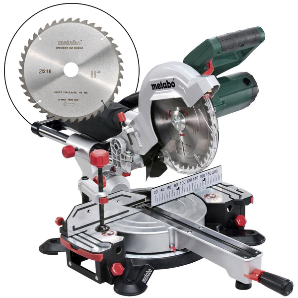 Metabo KGS 216 M Afkortzaag Met 2 Zaagbladen - 1500W - 216 X 30mm EAN: 4007430273574