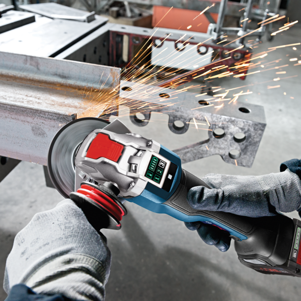 Bosch GWX 18 V-10 PSC 18V Li-Ion Accu X-LOCK Haakse Slijper Body In L-Boxx - 125mm - Variabel - Koolborstelloos - Simply Connected - Detailed view of the product