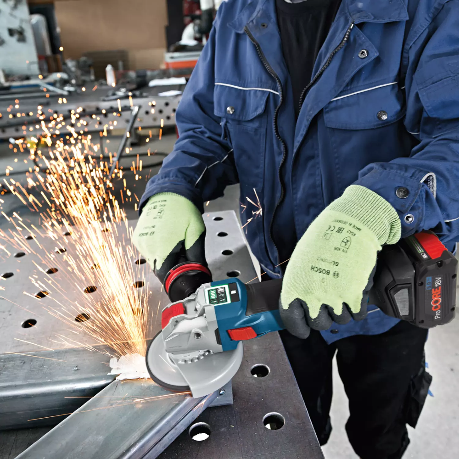 Bosch GWX 18 V-10 PSC 18V Li-Ion Accu X-LOCK Haakse Slijper Body In L-Boxx - 125mm - Variabel - Koolborstelloos - Simply Connected thumbnail 3