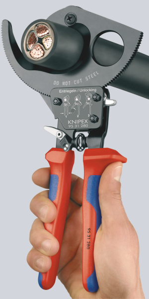 Knipex 9531280 Kabelschaar Ratelprincipe - 280mm - Detailed view of the product