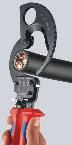 Knipex 9531280 Kabelschaar Ratelprincipe - 280mm - Detailed view of the product