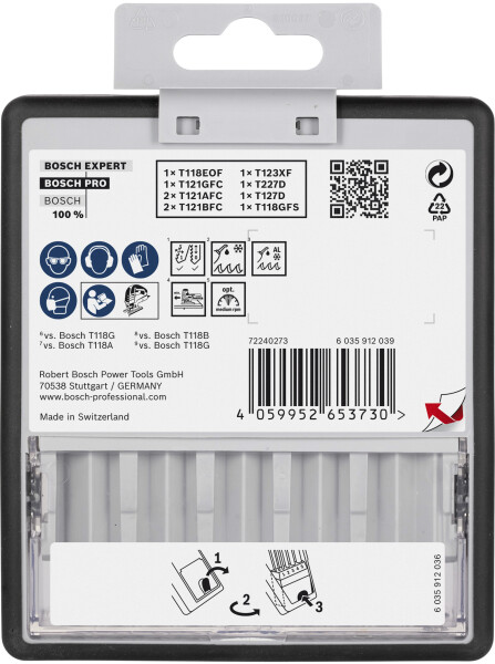 Bosch 2607011942 PRO 10-delige Metaal En Aluminium Zaagbladenset In Robustline Cassette - Detailed view of the product