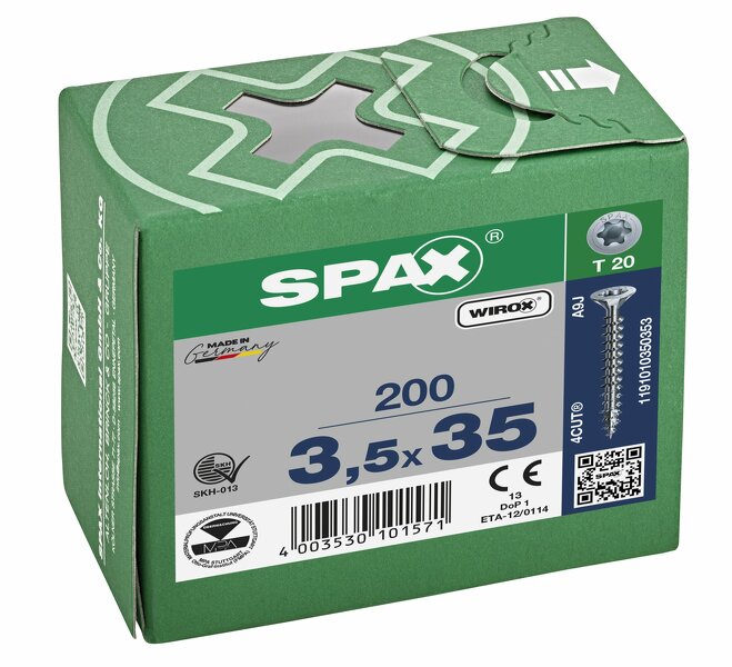 SPAX Universele Schroeven Platkop - Voldraad - T20 - 3.5x35 Mm (200st) - Detailed view of the product