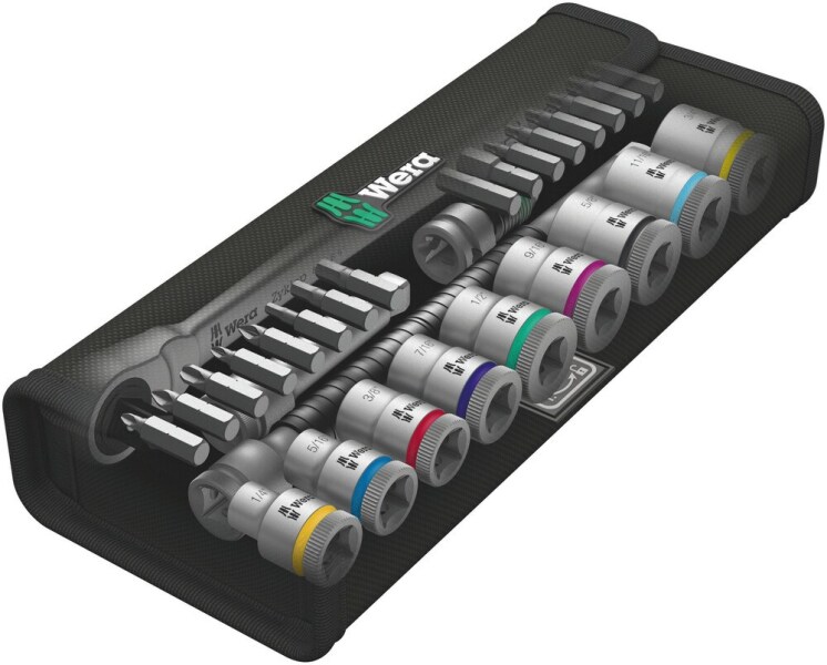 Wera 05004051001 29-delige 8100 SB 11 Zyklop Metal Ratel- En Doppenset Met Omschakelpal- 3/8" - Detailed view of the product