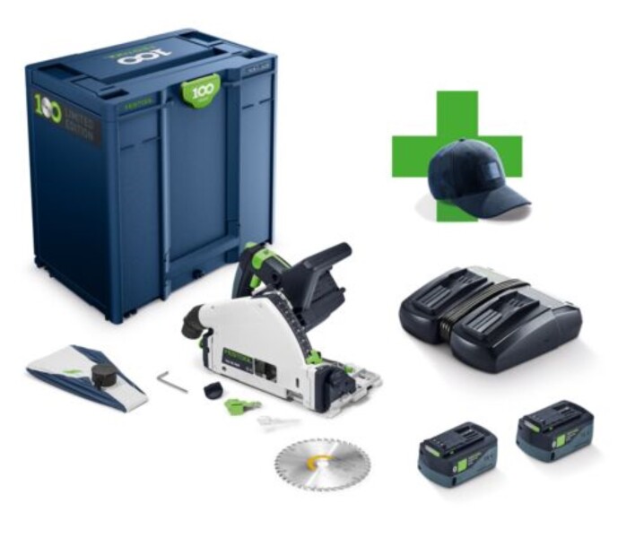 Festool TSC 55 KEBI-Plus/XL 100Y Limited Edition 18V Li-Ion Accu Invalzaag Set (2x 5,0Ah) In Systainer - 160mm