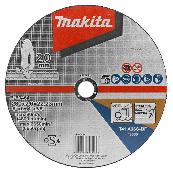 Makita B-60464 Doorslijpschijf RVS - 230x22,23x2mm