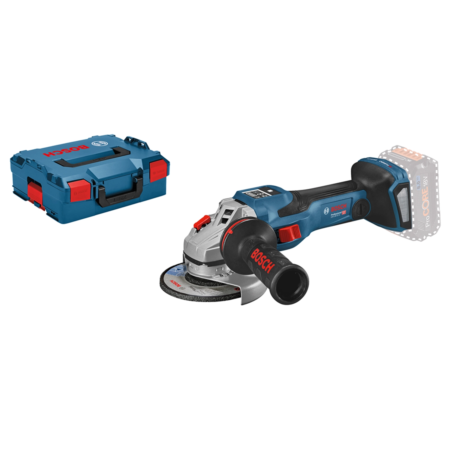Bosch GWS 18V-15 SC 18V Li-Ion Accu BiTurbo Haakse Slijper In L-boxx - 125mm - Koolborstelloos