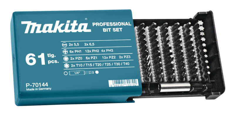 Makita P-70144 Schroefbitset 61-delig - Detailed view of the product