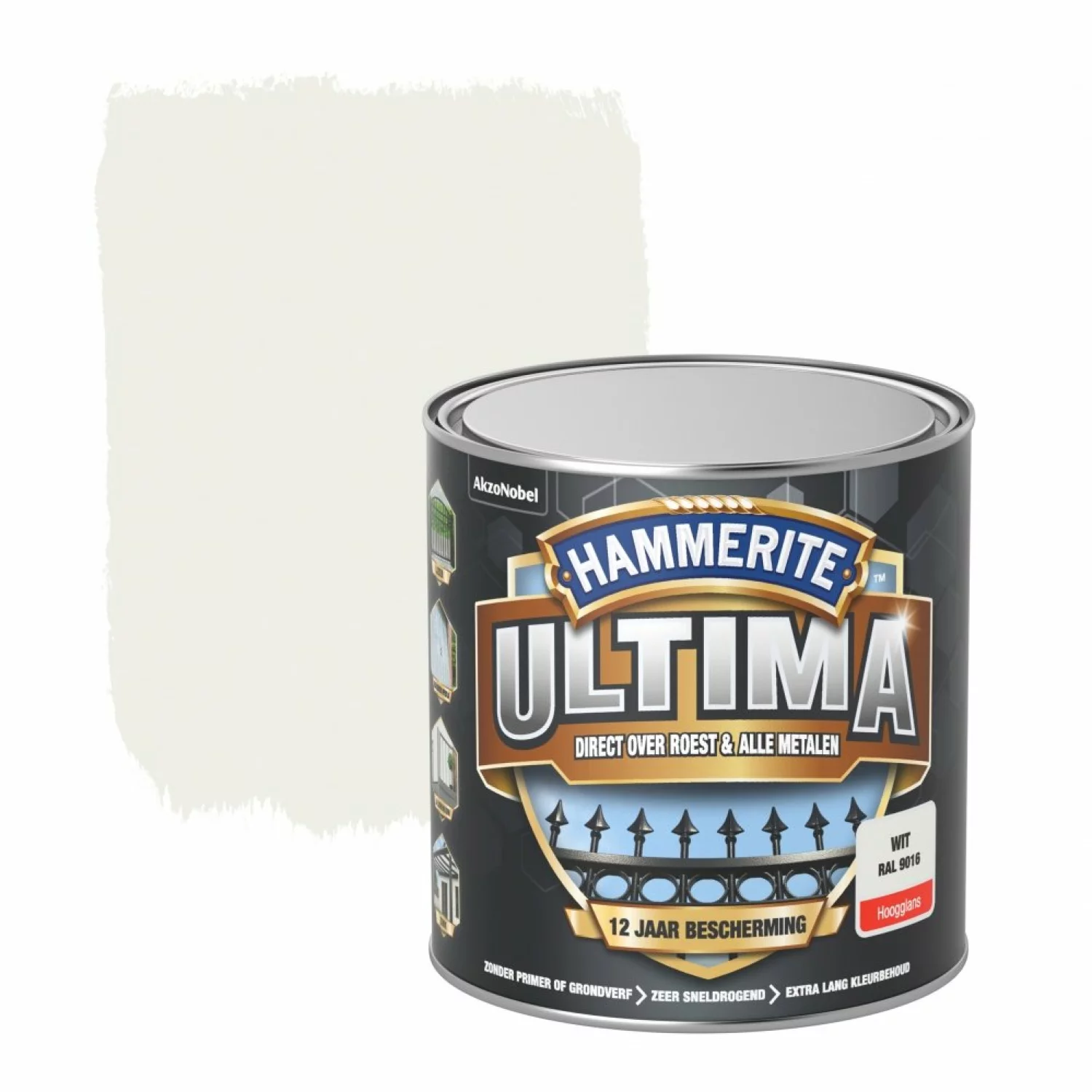 Hammerite Ultima Hoogglans - Verkeerswit - 0,75L thumbnail 2